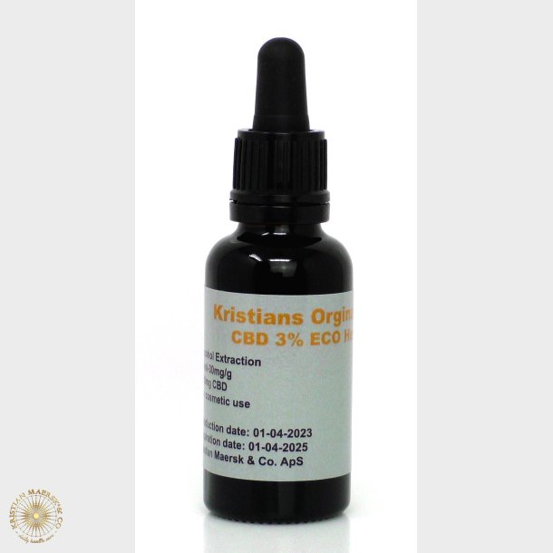 CBD Olie 3% 30 ml. Kristians Original THC 0,2%