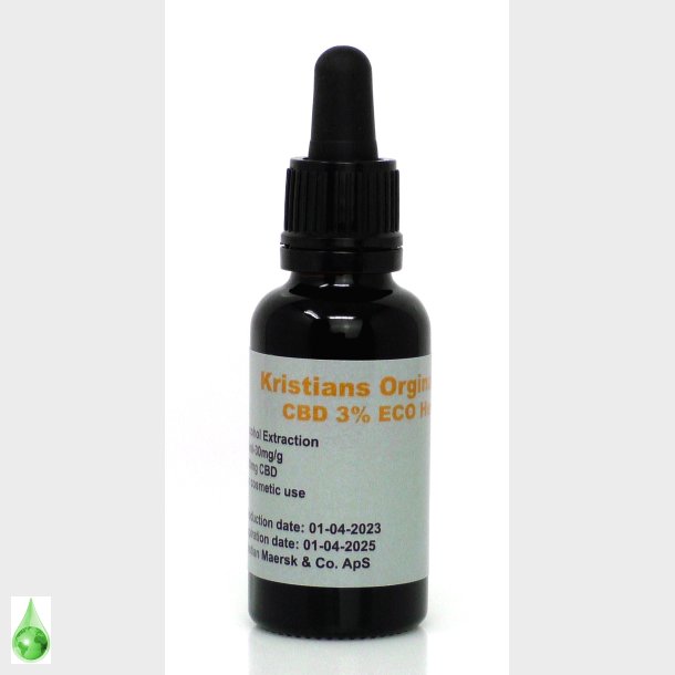 CBD Olie 3% 30 ml. Kristians Original THC 0,2%