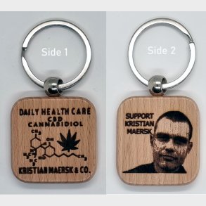 Square Wood Keychain Support Kristian Maersk