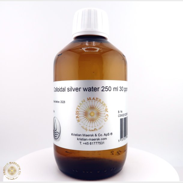 Colloidal silver water 250 ml 30 ppm Amber brown glass bottle