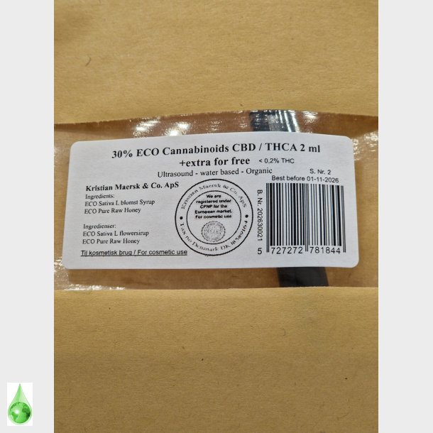 30% ECO Cannabinoids CBD / THCA 2 ml +extra for free