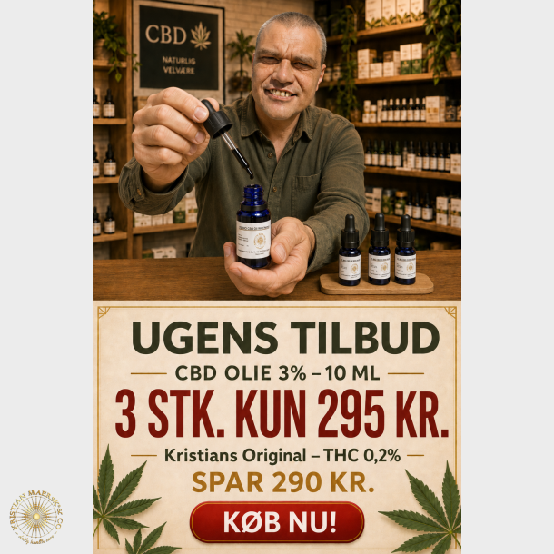 CBD Olie 3% 10 ml. Kristians Original THC 0,2%