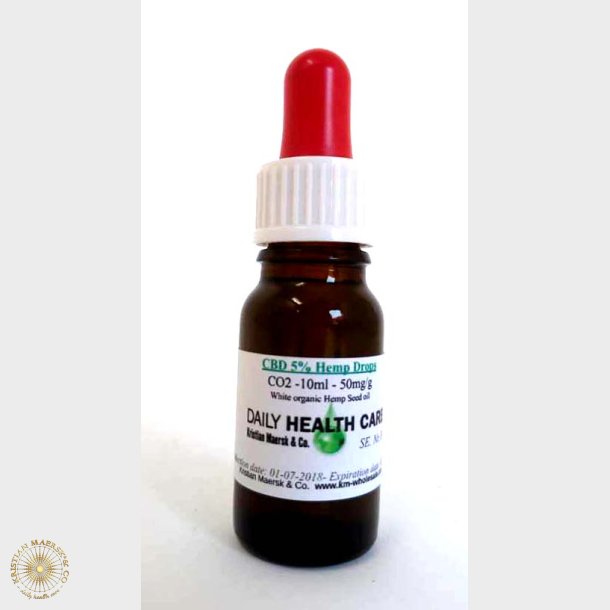 CBD 5% CO2 filtreret olie rd gul farve 10 ml Tilbud halv pris before 12-09-2024