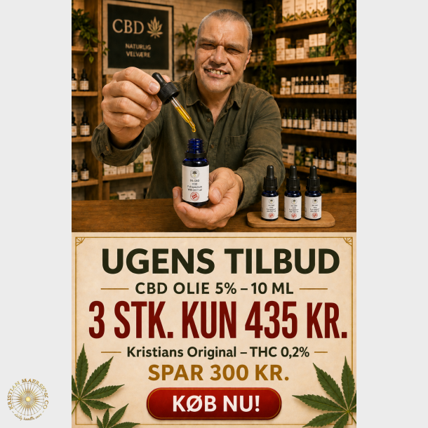 CBD 5% CO2 filtreret olie r�d gul farve 10 ml
