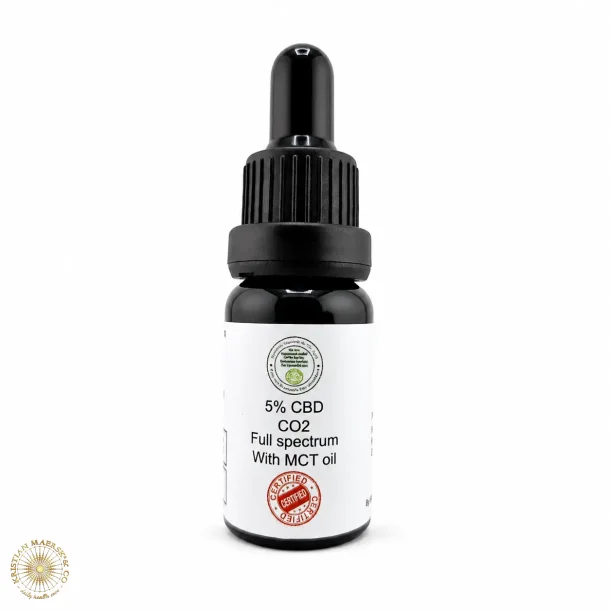 CBD 5% CO2 filtreret olie r�d gul farve 10 ml
