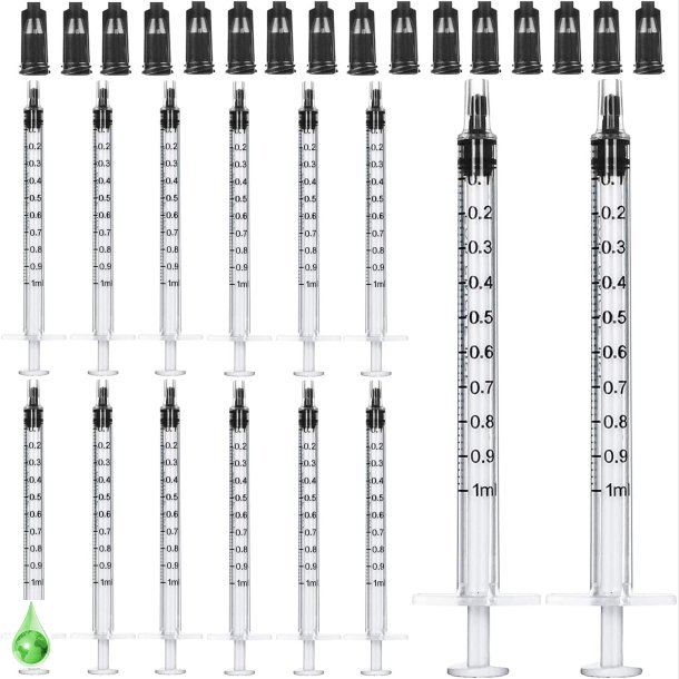 Gufastoe Pack of 100 x 1 ml syringes with protective caps for industrial or animal feed