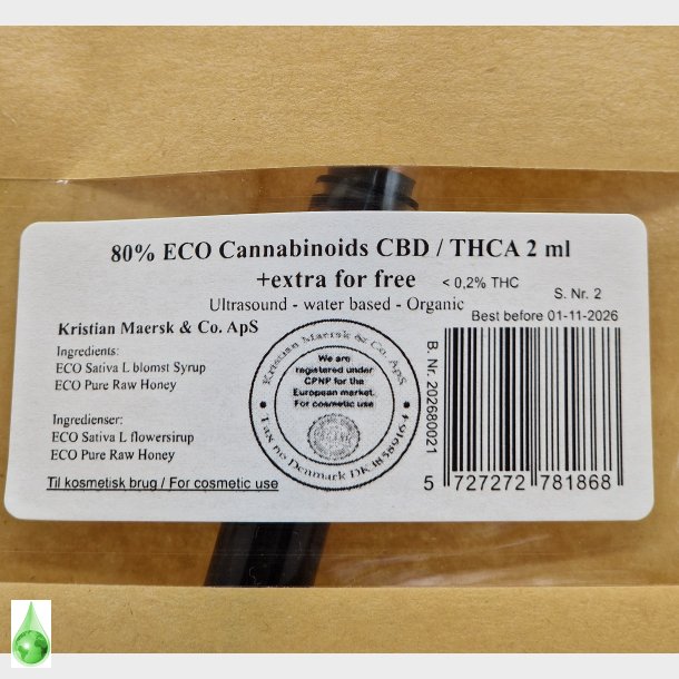 80% ECO Cannabinoids CBD / THCA 2 ml +extra for free 