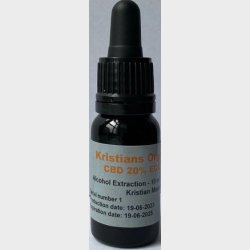 CBD Olie 20% 10 ml. Kristians Original THC 0,2% Gl.