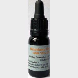 CBD Olie 30% 10 ml. Kristians Original THC 0,2% Gl.