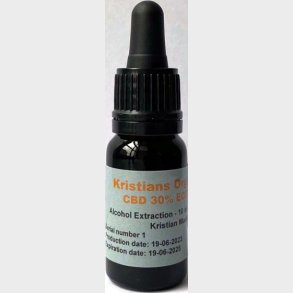 CBD Olie 30% 10 ml. Kristians Original THC 0,2% Gl.