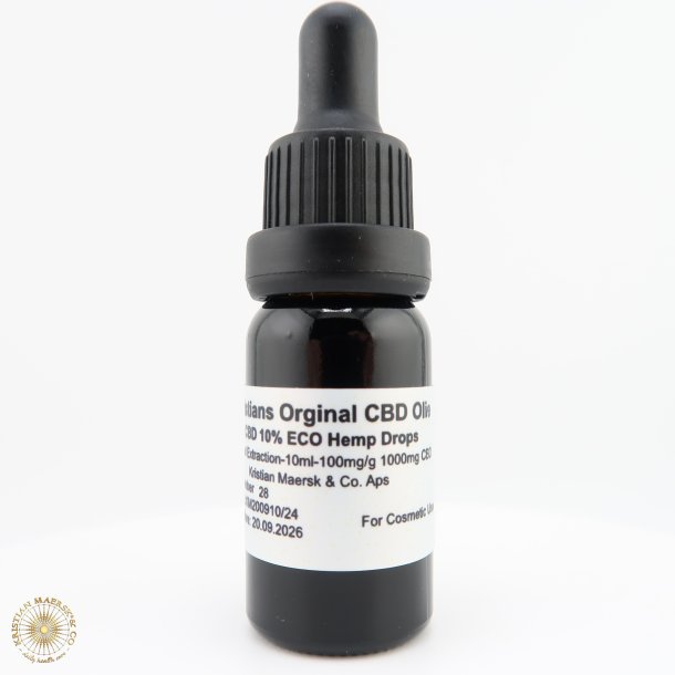 CBD Olie 10% 10 ml. Kristians Original THC 0,2%