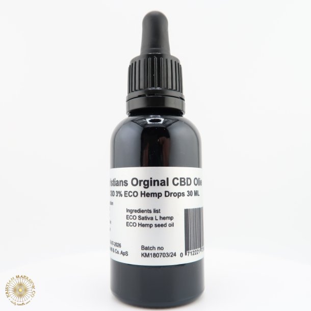 CBD Olie 3% 30 ml. Kristians Original THC 0,2%