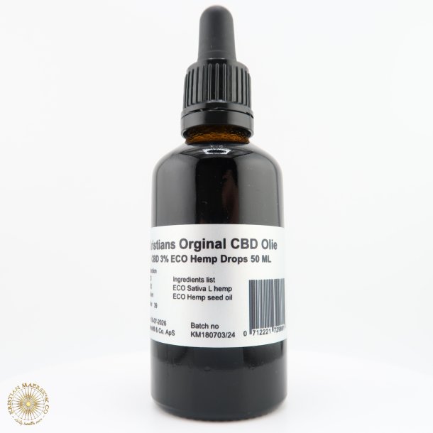 CBD Olie 3% 50 ml. Kristians Original THC 0,2%