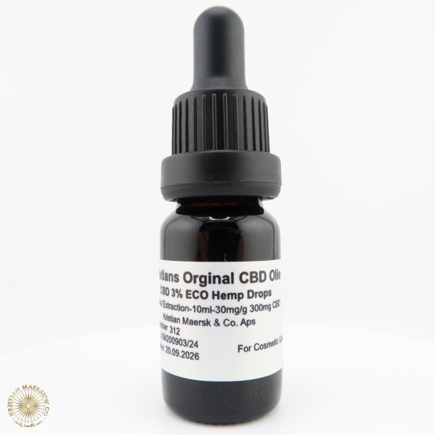 CBD Olie 3% 10 ml. Kristians Original THC 0,2%