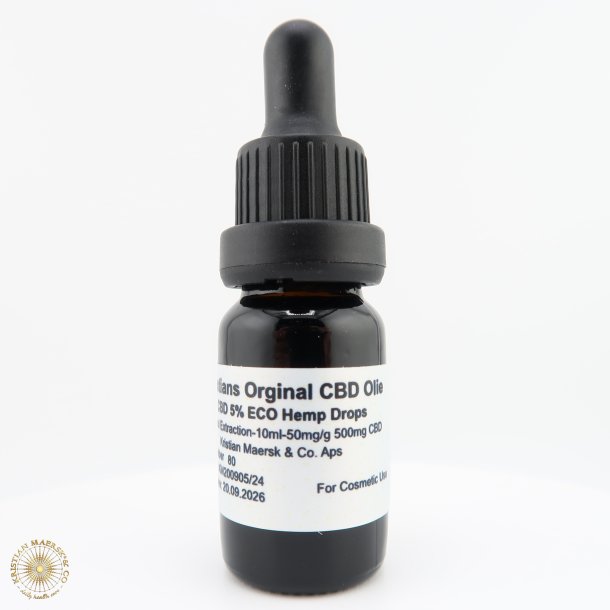 CBD Olie 5% 10 ml. Kristians Original THC 0,2%