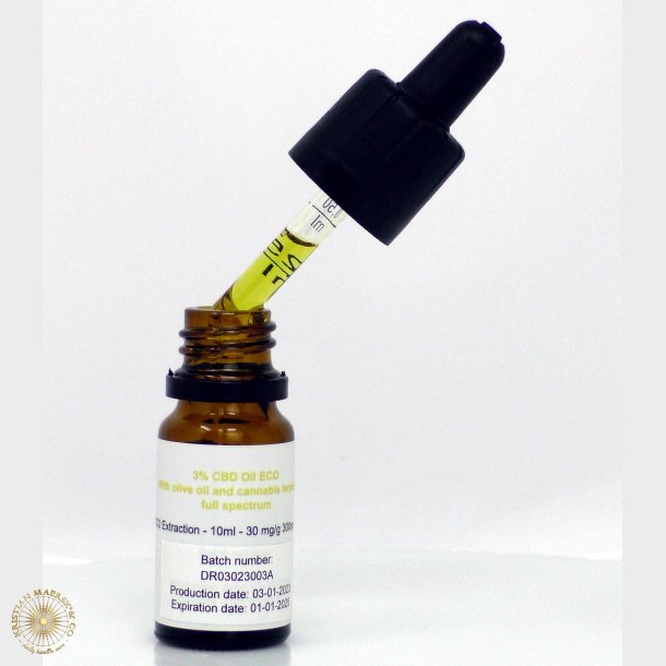 CBD olja 3% 10 ml. Helt spektrum CO2 extraherat 10 ml Harlev J
