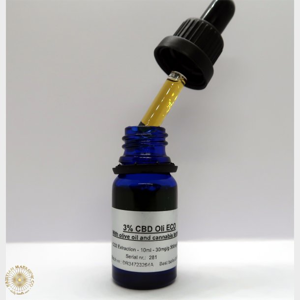 CBD olie 3 % 10ml.  Fuld spektrum CO2 udvundet 10 ml