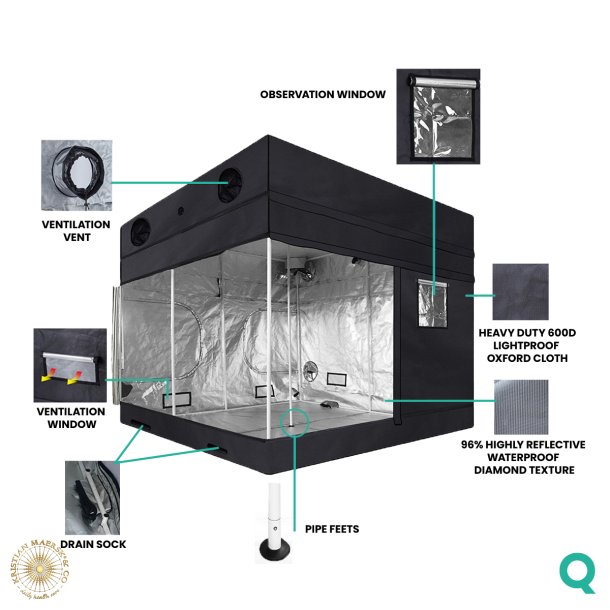 Grow Tent PRO DM - 120 x 120 x 220-250 cm
