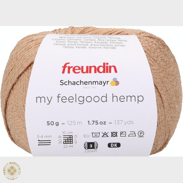 Sand hamp garn 50 g.