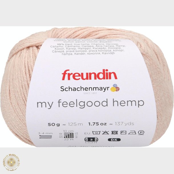 Hudfarve hamp garn 50 g.