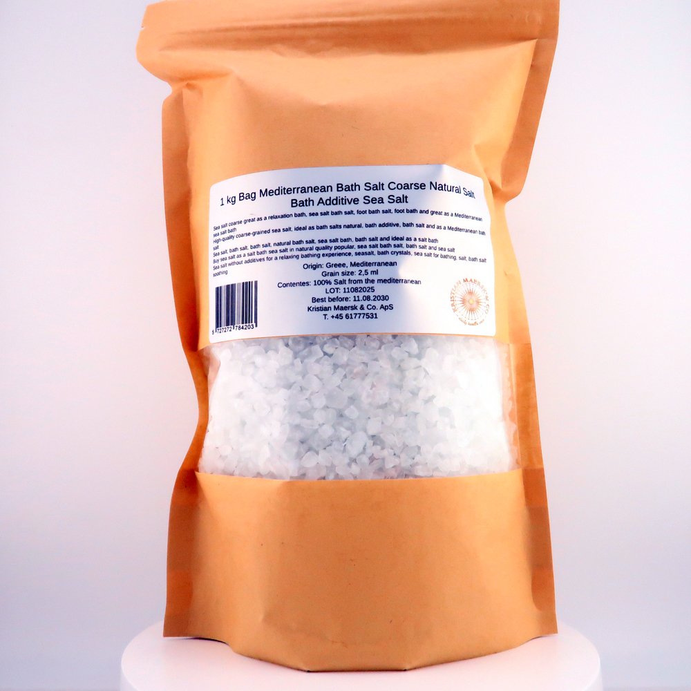 1 kg Pose Middelhavs-badesalt Groft Naturligt Salt Badeadditiv Havsalt ...